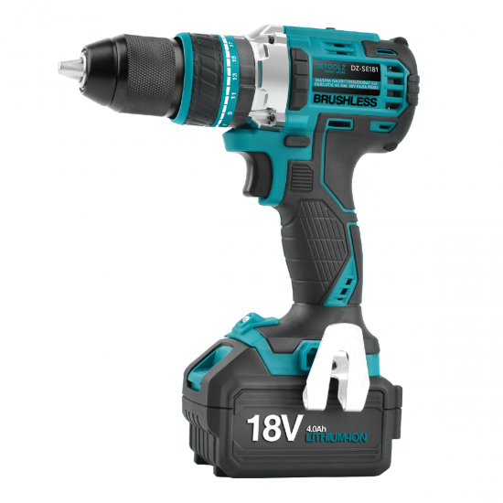 Masina gaurit/insurubat percutie DETOOLZ, 45Nm 18V fara perii -